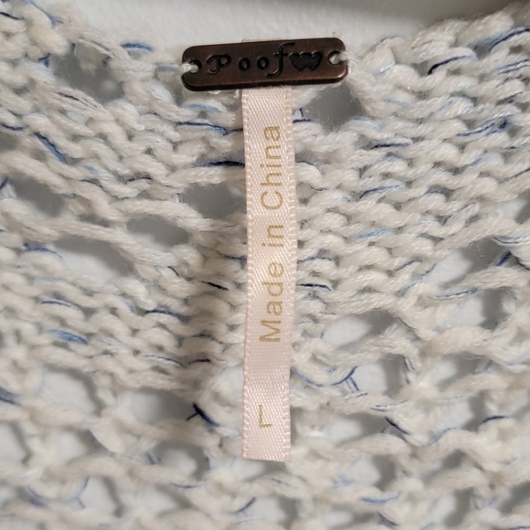 Boho Chic Open Work Knit Chrochet Lace Pattern Duster Long Cardigan Cozy Casual - Picture 6 of 7